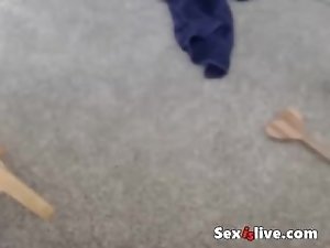 Teen kitty masturbates with dildo